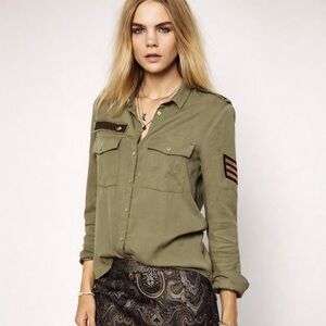 Zadig & Voltaire Tess Military Shirt GUC size M